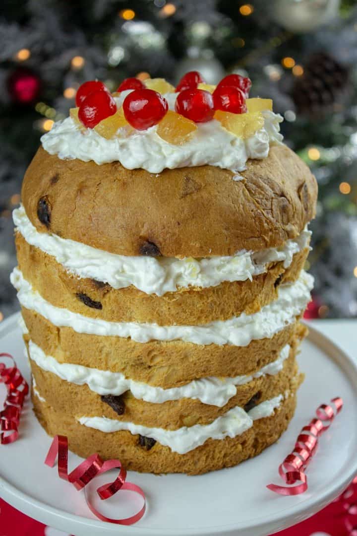 Dress up your Holiday Panettone into a showstopper this season with pineapple and rum whipped cream! 