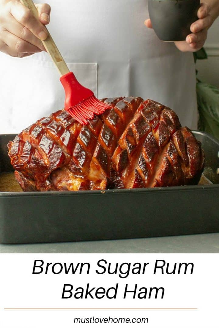 So easy and delicious, perfectly caramelized Brown Sugar Rum Baked Ham will be the centerpiece of your Sunday or holiday dinner table. Great for parties and potlucks too!