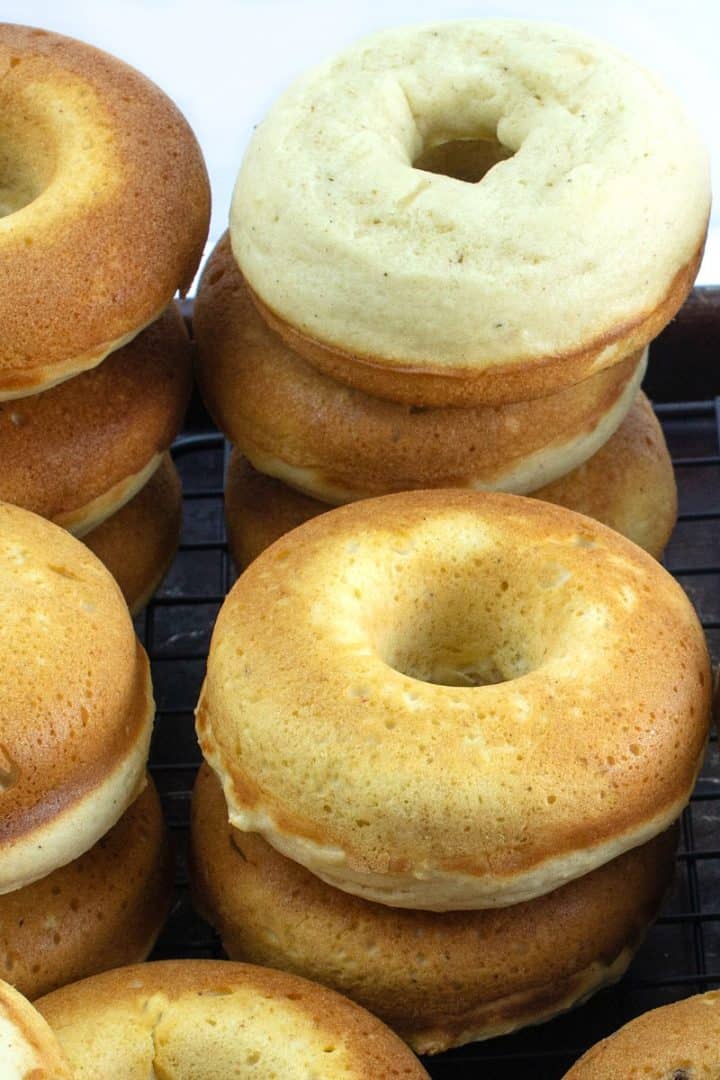 stacked oven baked donuts