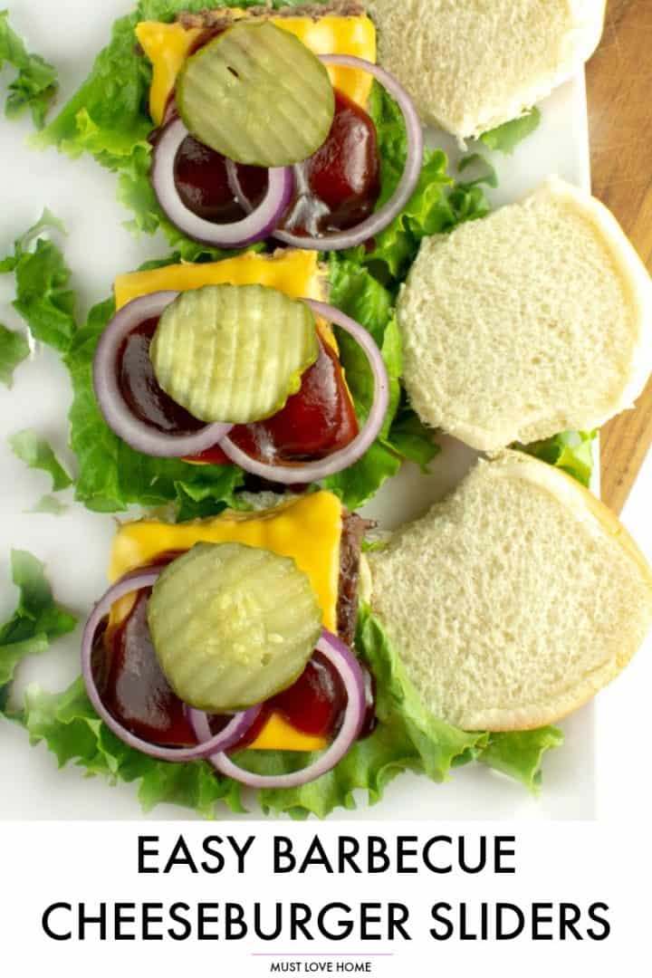 Little but loaded, these ground beef sliders, smothered in melted cheese and barbecue sauce, are made easy in the oven for a quick crowd favorite!