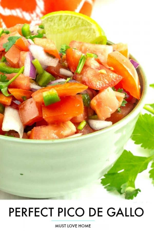 Perfect Pico De Gallo - a cool combination of tomatoes, jalapeno, onion, lime and cilantro that only takes minutes to make!