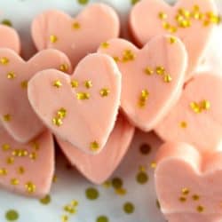 Valentine Glam White Chocolate Fudge with edible gold stars