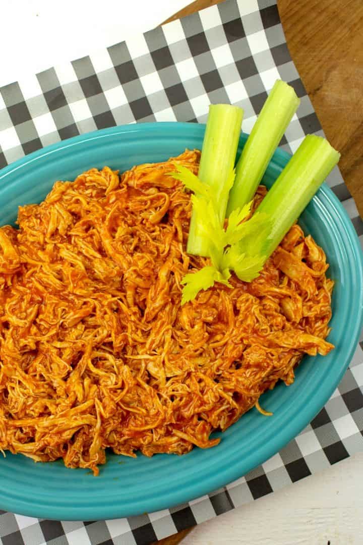 Seasoned shredded buffalo chicken