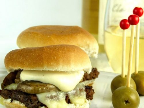 Swiss Mushroom Burger Sliders with Dijon Sauce