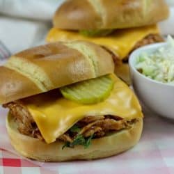 Quick and easy, these Tasty Barbecue Chicken Sliders will be ready in a jif!
