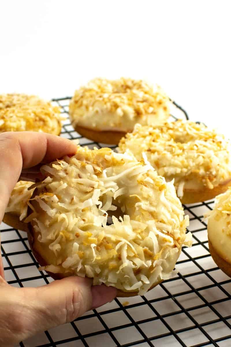 Baked Toasted Coconut Donuts