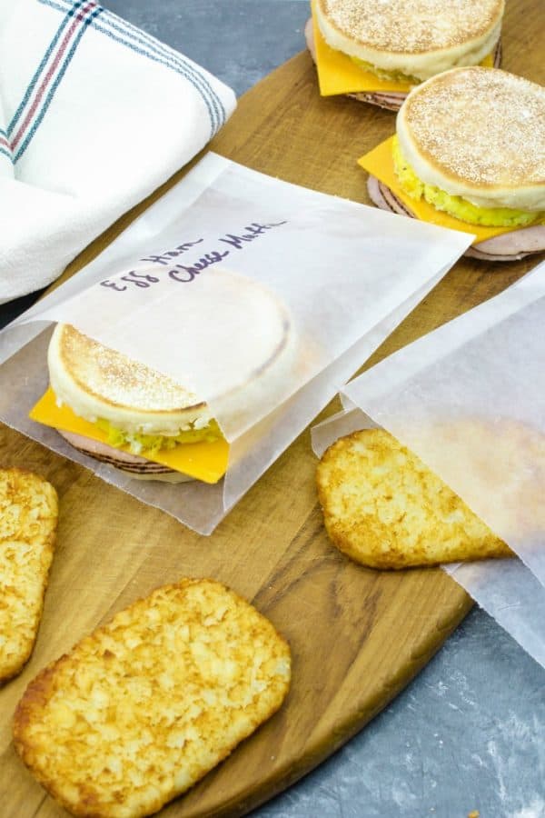 Easy make ahead freezer sandwiches are ready for breakfast on-the-go.