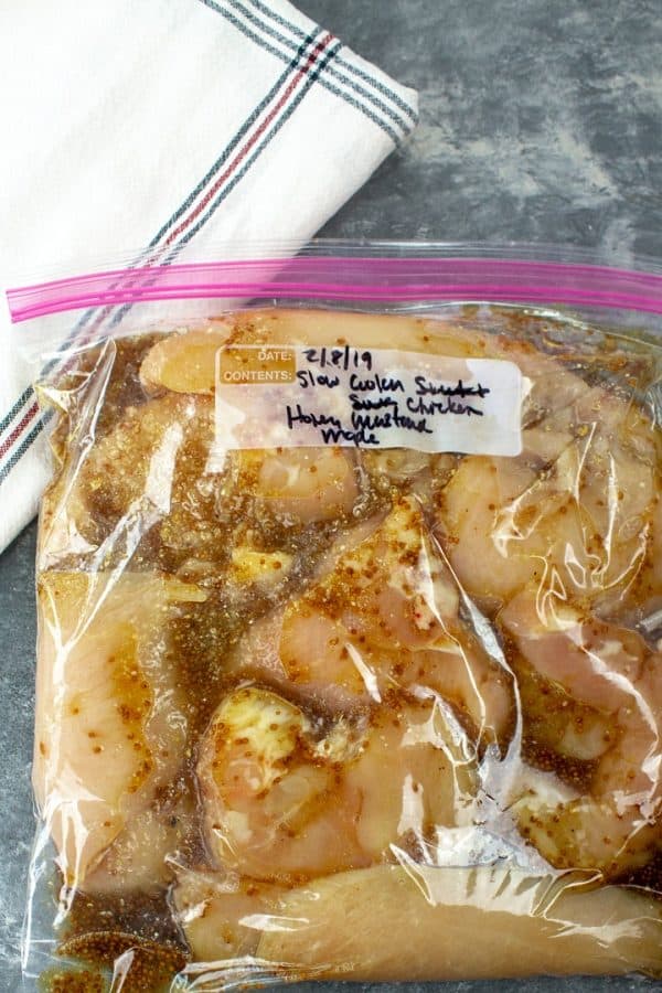 Easy chicken dump recipe ready for the freezer!