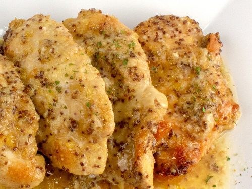 Baked chicken on white serving platter!