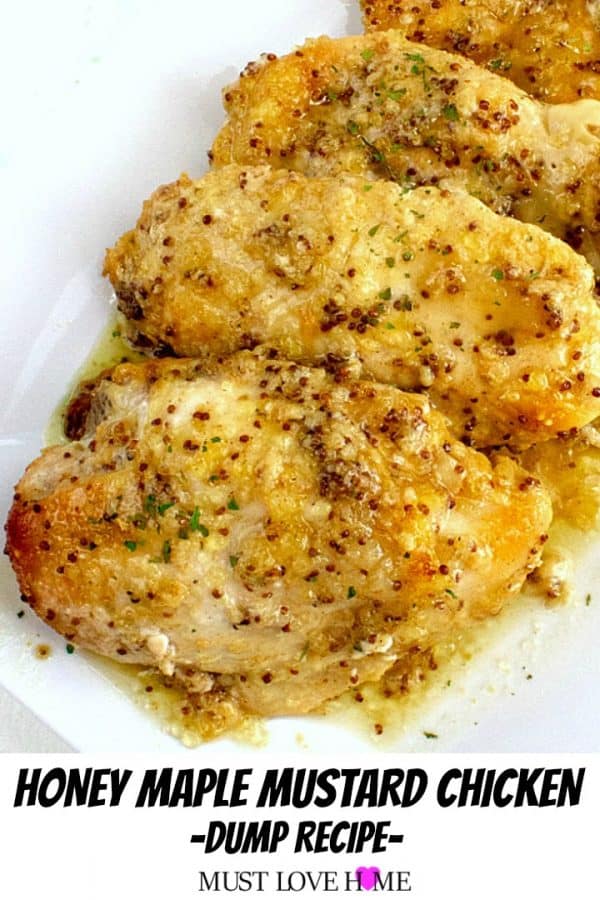 Baked up tender and juicy, this 4 ingredient Honey Maple Mustard Chicken freezer dump recipe is a flavorful family favorite.