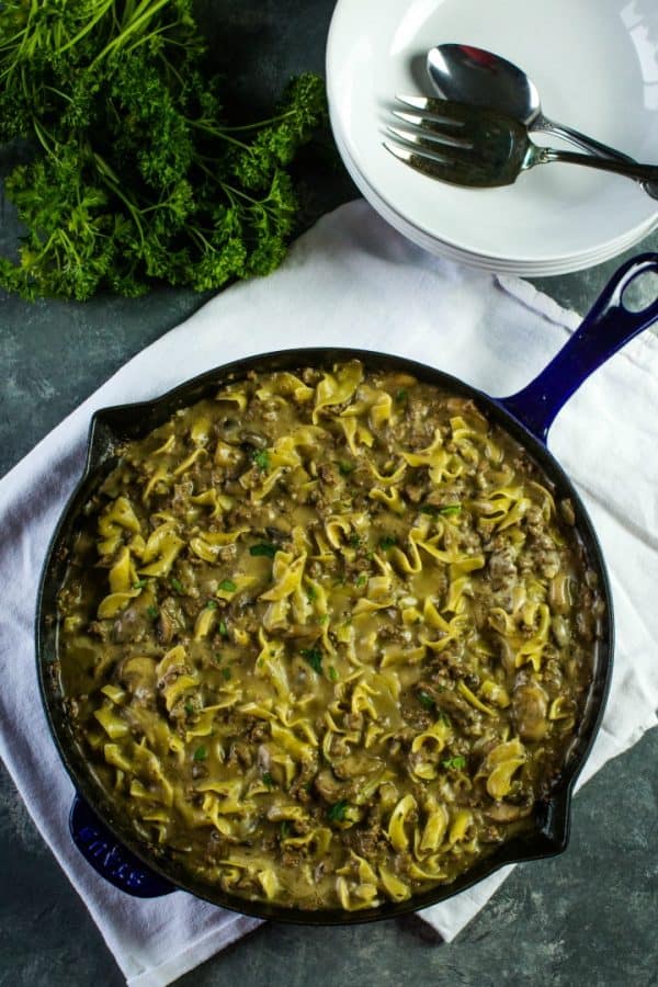 A weeknight dinner made easy! Everyone's favorite ground beef stroganoff dish!