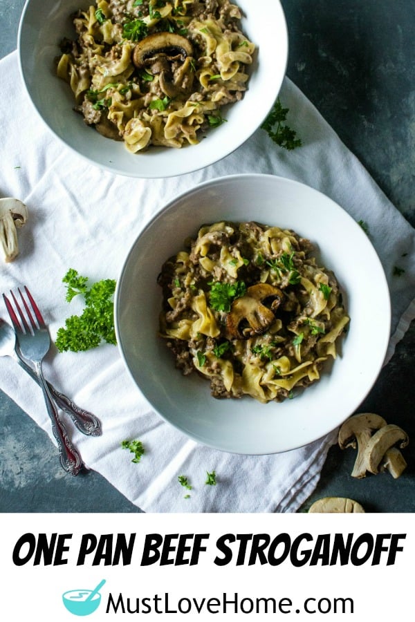 ONE POT BEEF STROGANOFF - is weeknight dinner made easy! Everyone's favorite ground beef stroganoff dish cooked in just one pot.