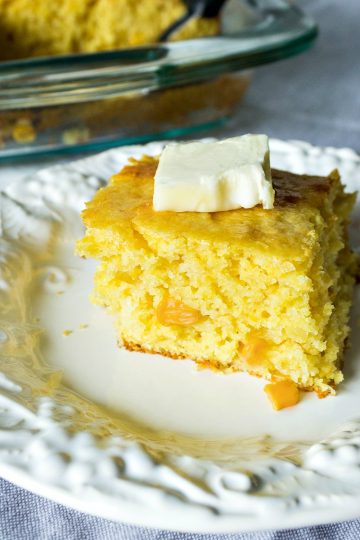 Cream Cheese Jiffy Cornbread - Made with cornbread mix, cream cheese and creamed corn, this cornbread recipe is a quick and easy family favorite.