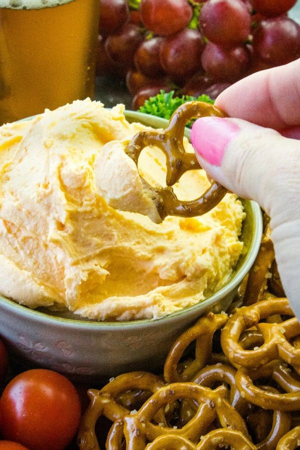 Easy Pub Style Beer Cheese Dip - Cream cheese, cheddar cheese, beer and spices make this game day or any occasion snack an all-time favorite!