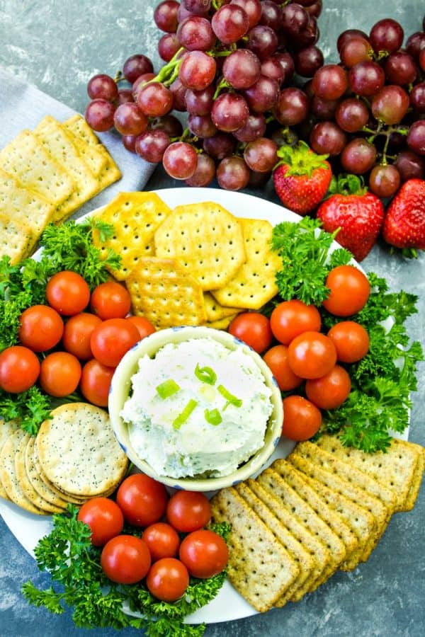 Make this full of flavor White Cheddar Herb Dip, with cheddar cheese, cream cheese, green onions and seasonings in only 5 minutes!