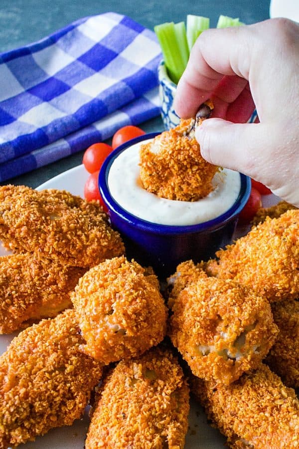 Chicken wings, coated with spicy tortilla chips and oven-baked to crispy perfection - these wings are a winner!