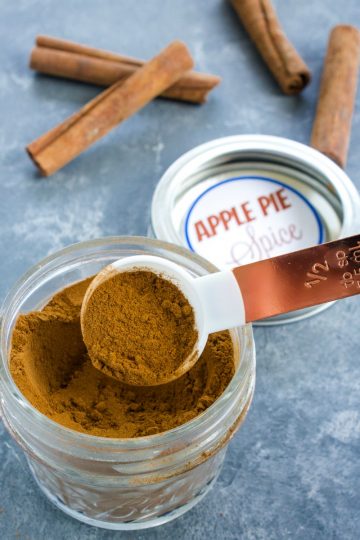 Make this delicious Apple Pie Spice blend to add amazing flavor to your baked goods. It's an easy recipe using 4 pantry ingredients.