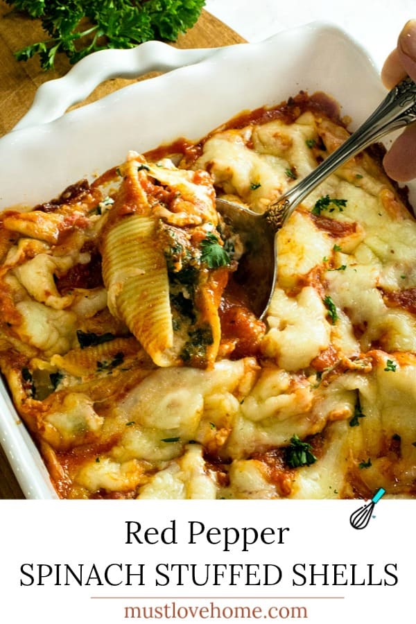 Healthy cheese and veggie stuffed pasta shells made ahead for an easy freezer family meal. 