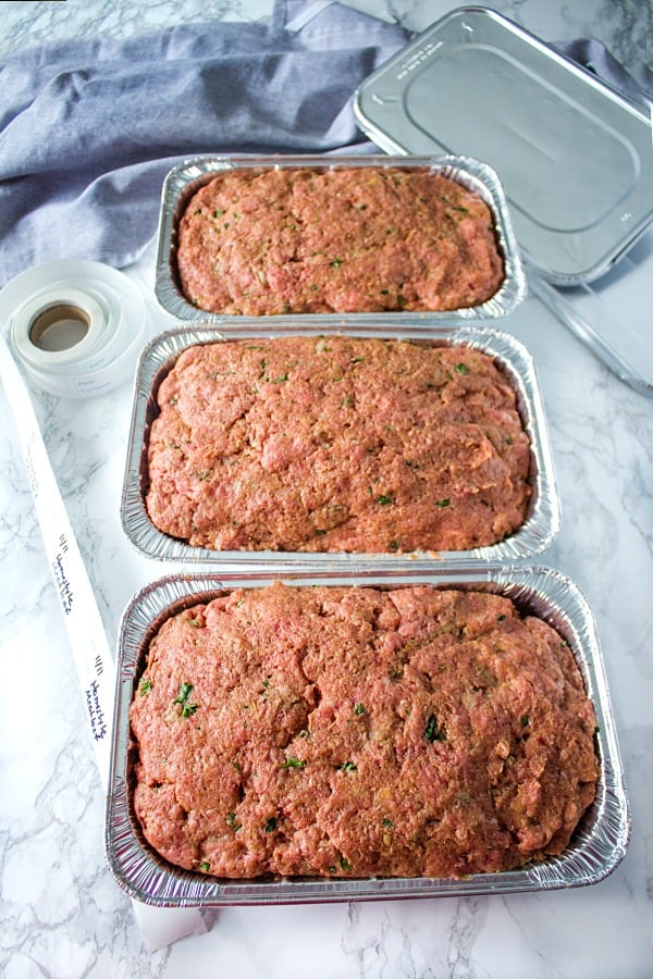 beef meatloaf mix in foil loaf pans