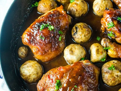 Freezer Meal Sweet and Spicy Chicken - just mix the sauce in the bag, and when thawed you have marinated, saucy, spicy chicken legs and thighs. Great for wings too!
