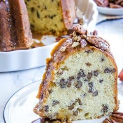 Oh so delicious Classic Southern Butter Pecan Pound Cake is a moist and tender pound cake recipe with all the butter flavor of the classic cake and a nutty crunch from buttered pecans.