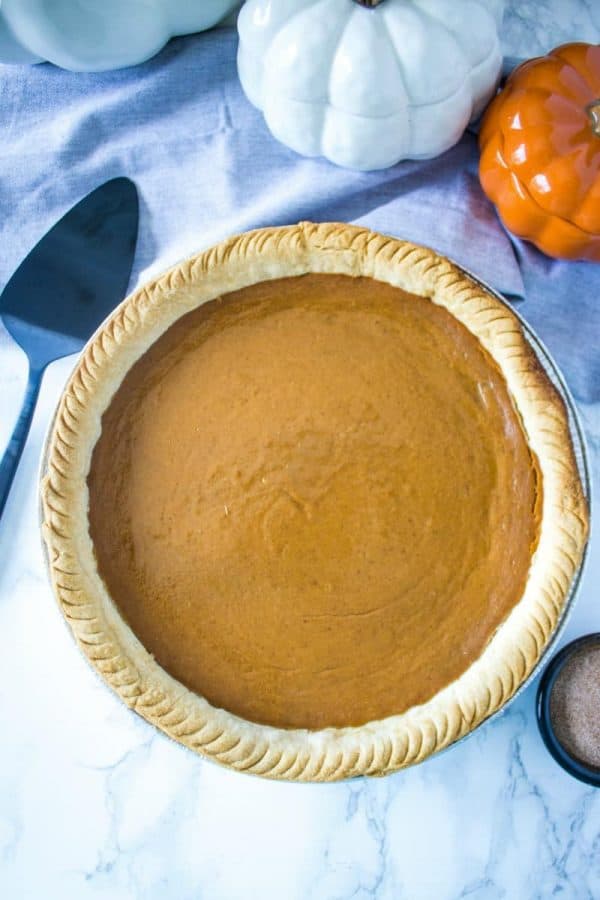 Make Ahead Pumpkin Pie let's you get a jump on Thanksgiving baking, freeing up time and oven space. It can be made it up to two days ahead or frozen and thawed just in time for the feast.