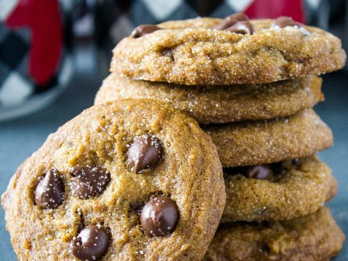 Chewy Molasses Chocolate Chip Cookies are amazingly soft, perfectly spiced and chock full of dark chocolate chips.