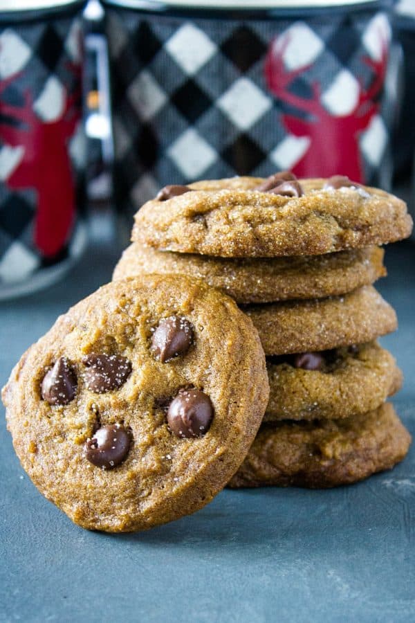 Chewy Molasses Chocolate Chip Cookies are amazingly soft, perfectly spiced and chock full of dark chocolate chips. 