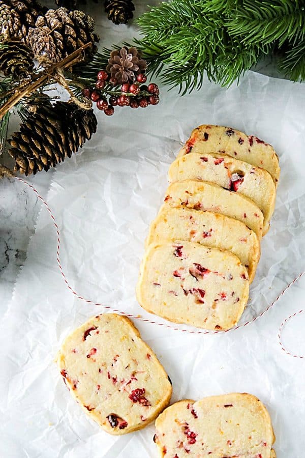 Make buttery, zesty Cranberry Citrus Shortbread Cookies with basic pantry ingredients. Boldly flavored slice & bake cookies for your festive dessert table!