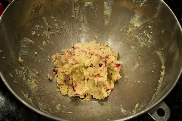 Make buttery, zesty Cranberry Citrus Shortbread Cookies - dough ready for chilling