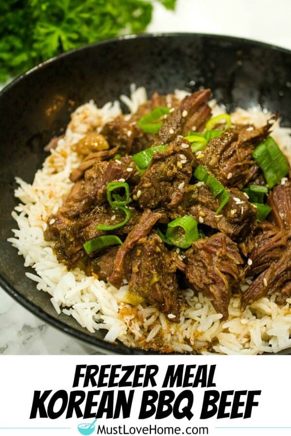 Freezer Meal Korean Barbecue Beef - flat out delicious blend of beef, garlic soy sauce, ginger and a pinch of heat.