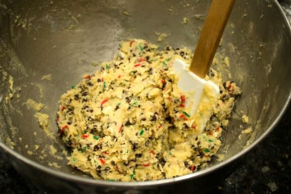 Snowball cookie dough ready for rolling.