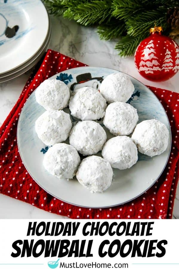 Chocolate Chip Snowball Cookies - filled with melting chocolate chips and festive sprinkles, these sugar dusted cookies are a favorite holiday cookie recipe.