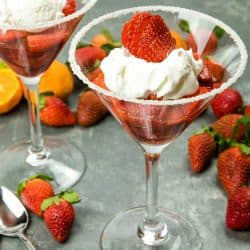 Light and naturally sweet, this Easy Strawberry Dessert for Two, with a splash of orange liqueur is like having a cocktail and dessert all in one!