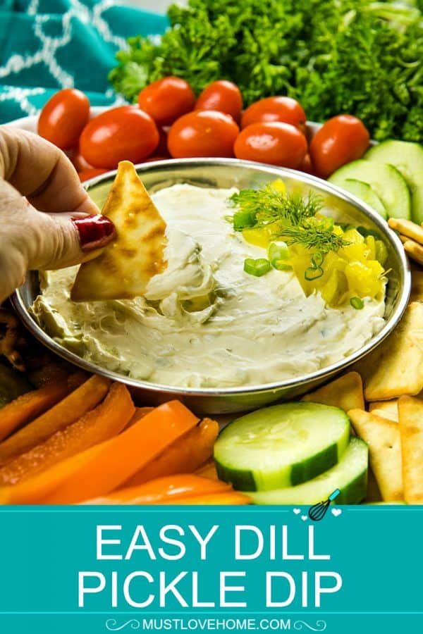 Dill Pickle Dip Recipe -This fun and insanely addictive party pickle dip is made with cream cheese, dill pickles and seasoning and takes only minutes to make.