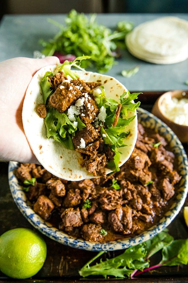 Mexican style beef has never been easier than this Instant Pot Beef Mexicana ....simple and fast right from the pressure cooker! #mustlovehomecooking