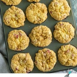 Strawberry Cheesecake Muffins are studded with fresh strawberries, have a luscious swirl of cheesecake in the middle and are topped with a thick layer of buttery streusel. Life changing! #mustlovehomecooking