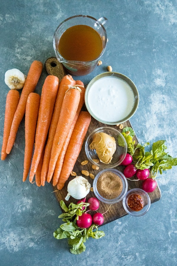 Ingredients for carrot soup