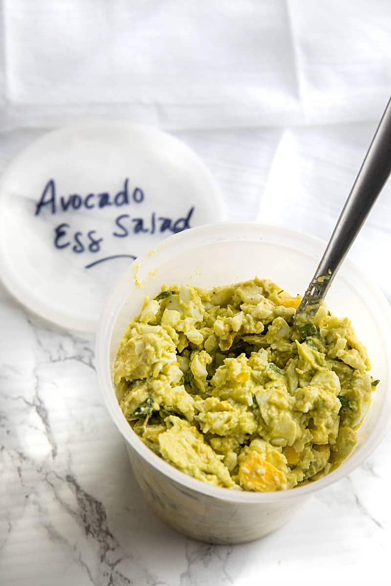 Avocado Egg Salad - fresh and healthy, filled with herbs and a touch of mayo! Super tasty on a toasted ciabatta roll!