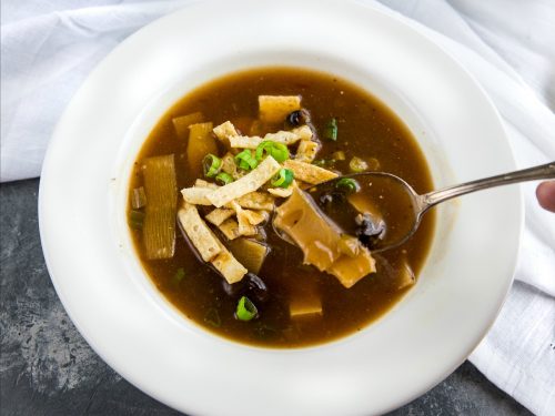 A quick and easy restaurant-style Hot and Sour Soup Instant Pot Recipe that's better than any take-out! #mustlovehomecooking