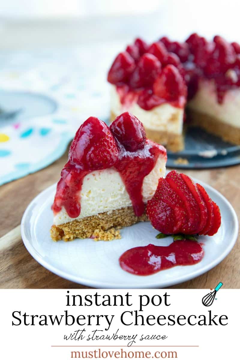 This cheesecake is a tasty way to sneak some berries into everyone's favorite dessert. Right from your pressure cooker! #mustlovehomecooking