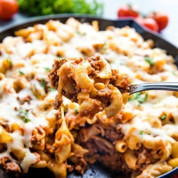 Best Ever Sloppy Joe Mac and Cheese has all the flavors of beefy sloppy joe wrapped in comforting cheesy pasta. It's two classics in one super easy skillet recipe!