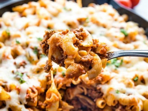 Best Ever Sloppy Joe Mac and Cheese has all the flavors of beefy sloppy joe wrapped in comforting cheesy pasta. It's two classics in one super easy skillet recipe!