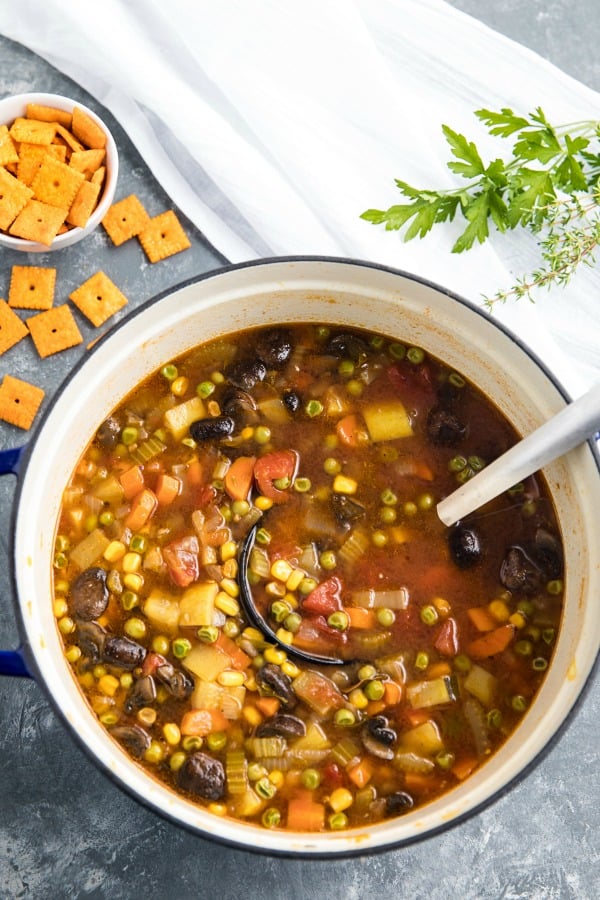 Comforting and hearty whole-meal soup, packed with healthy vegetables, broth and spices just like Gran used to make! #mustlovehome