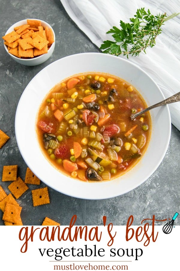 Comforting and hearty whole-meal soup, packed with healthy vegetables, broth and spices just like Gran used to make! #mustlovehomecooking