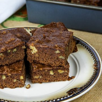 Rich and dense, these Easy Fudge Brownies made with unsweetened chocolate and walnuts are the perfect balance of chewy and cakelike brownies.