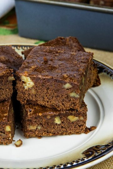 Rich and dense, these Easy Fudge Brownies made with unsweetened chocolate and walnuts are the perfect balance of chewy and cakelike brownies.