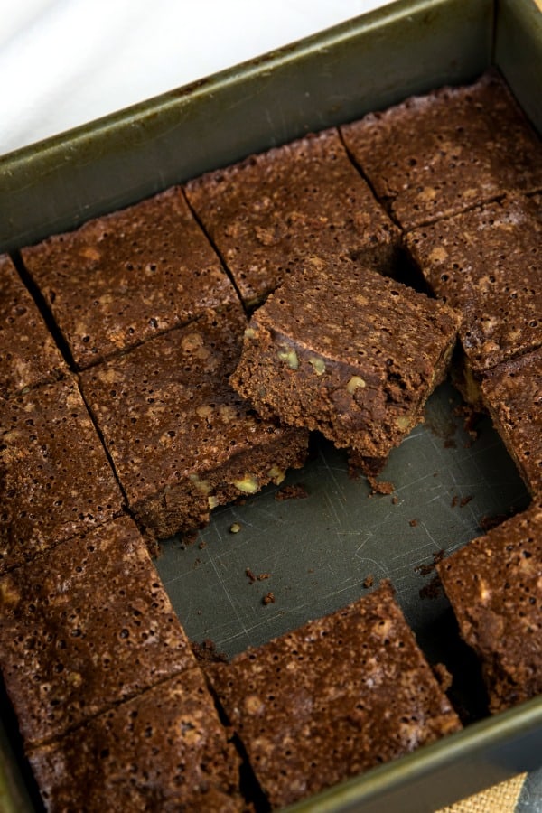 Rich and dense, these Easy Fudge Brownies made with unsweetened chocolate and walnuts are the perfect balance of chewy and cakelike brownies.