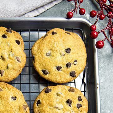 Chocolate Chip Cookies just like Grandma's - crispy and delicious made with simple wholesome ingredients and no chilling time!