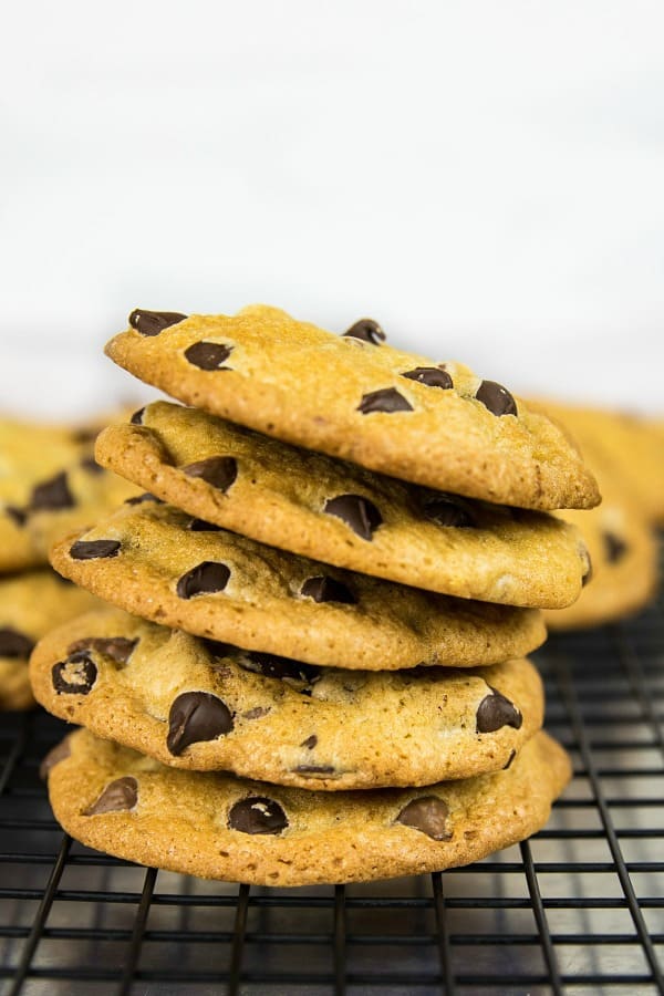 Chocolate Chip Cookies just like Grandma's - crispy and delicious made with simple wholesome ingredients and no chilling time! #mustlovehomecooking